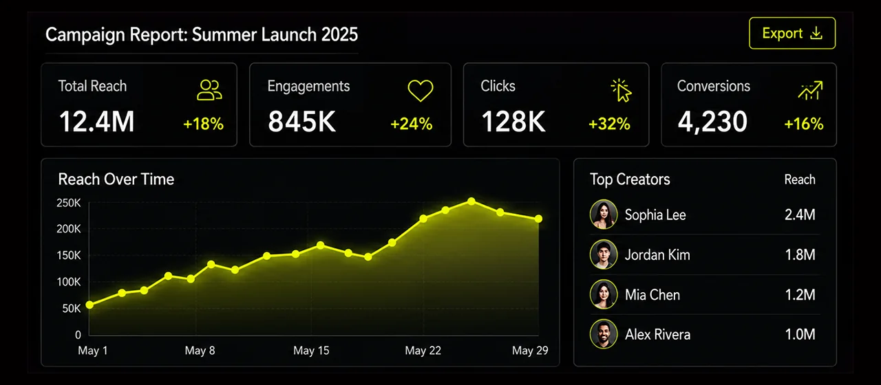 Campaign report dashboard preview